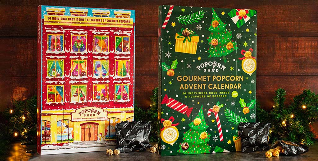 Popcorn Shed's gourmet popcorn advent calendars are back in stock. Read all about them in our latest blog post.
