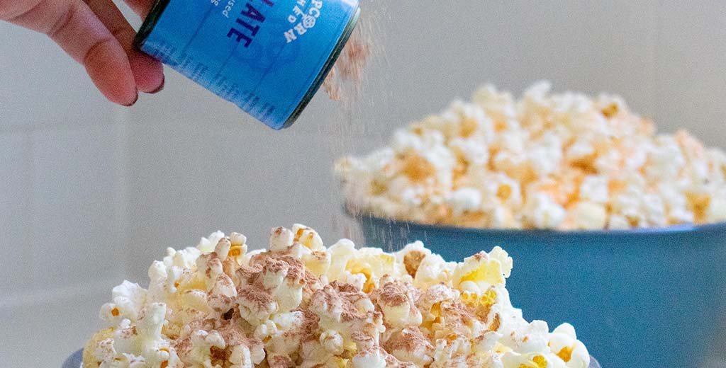 A close up of freshly seasoned homemade popcorn