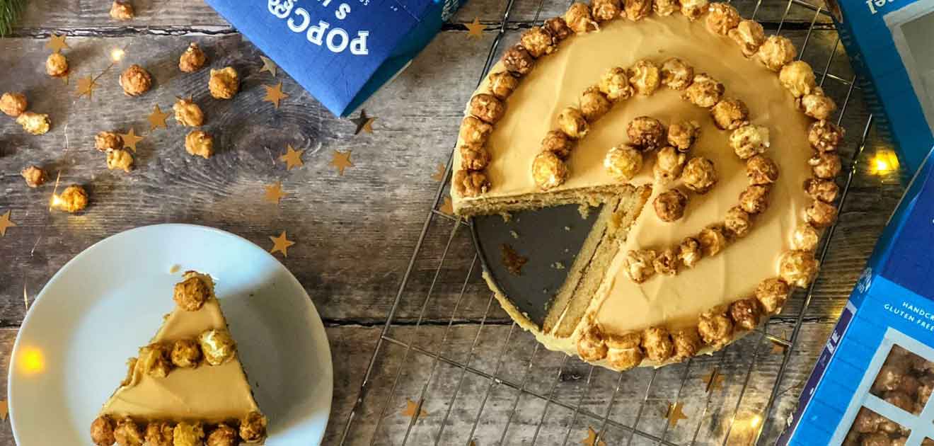 Salted Caramel Popcorn Cake