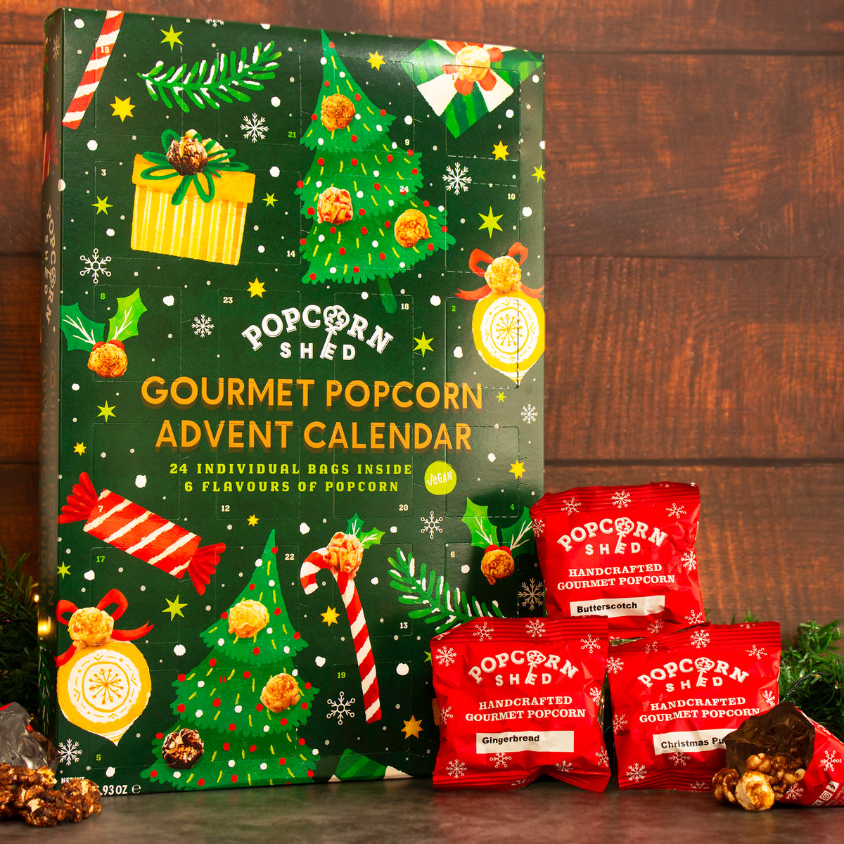Festive Gourmet Popcorn Advent Calendar