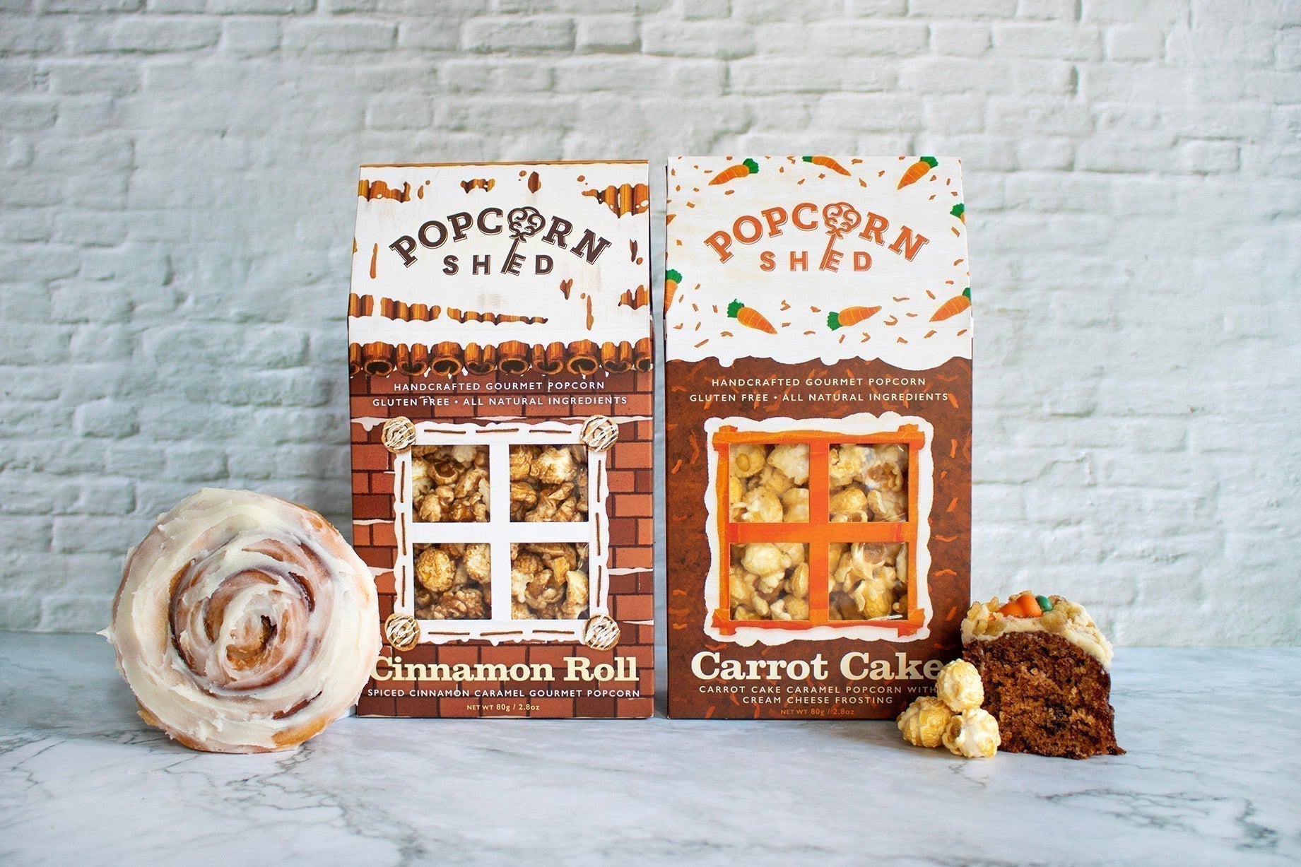 carrot cake and cinnamon roll popcorn