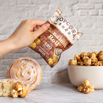 Cinnamon Roll Popcorn Snack Packs - Popcorn Shed