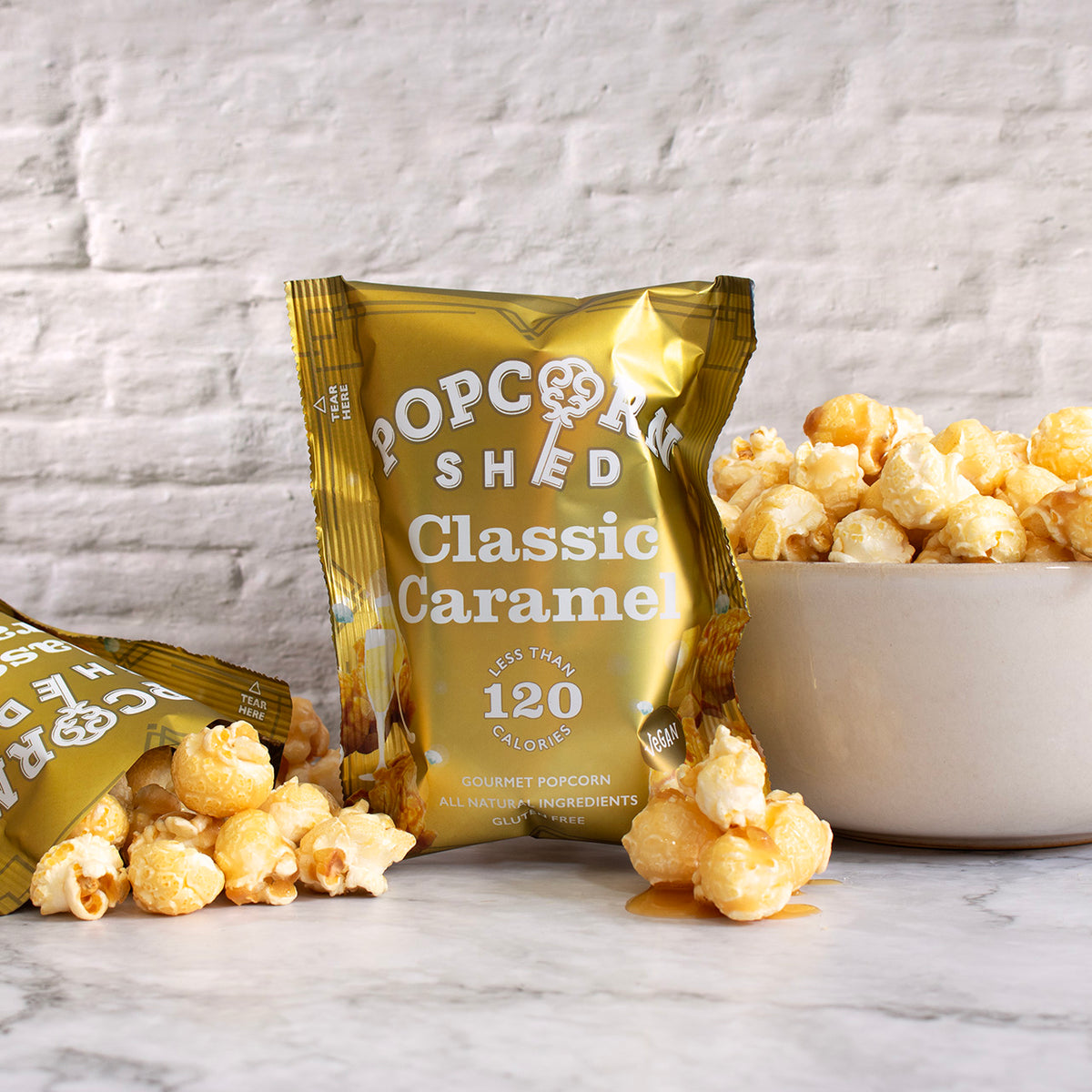 Classic Caramel Gold Popcorn Snack Packs - Popcorn Shed