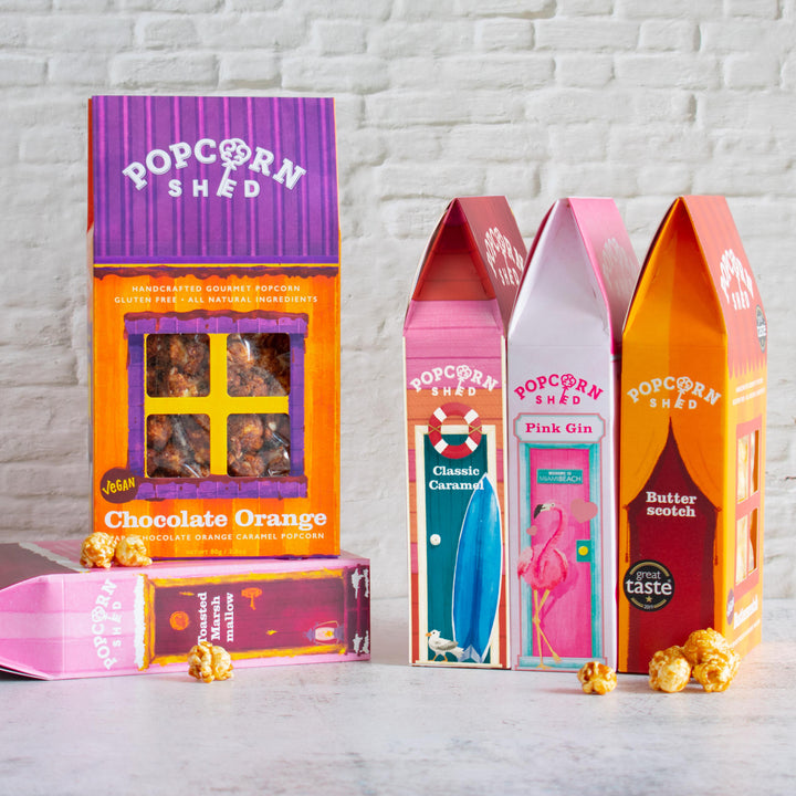 Vegan Gourmet Popcorn Selection | 5 Popcorn Flavours | Popcorn Shed