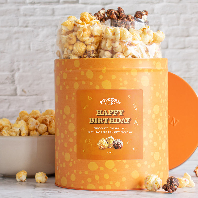 Happy Birthday Popcorn Large Gift Tin - Popcorn Shed