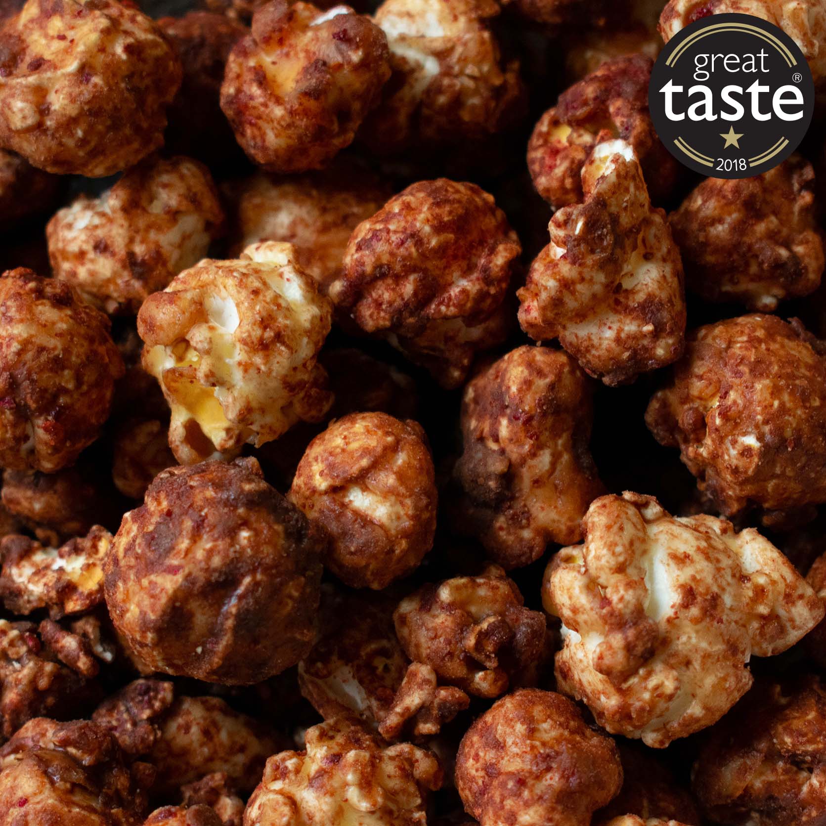 Raspberry & Dark Chocolate Gourmet Popcorn, Great Taste Award 2018