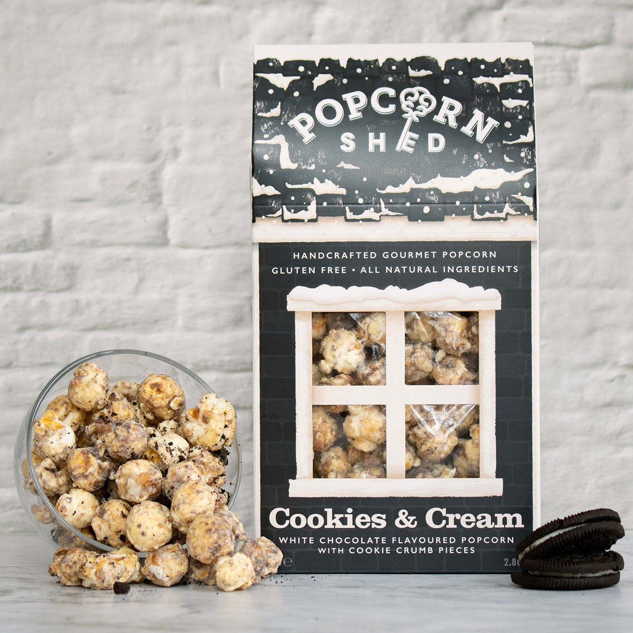 Cookies & Cream Gourmet Popcorn Black Shed
