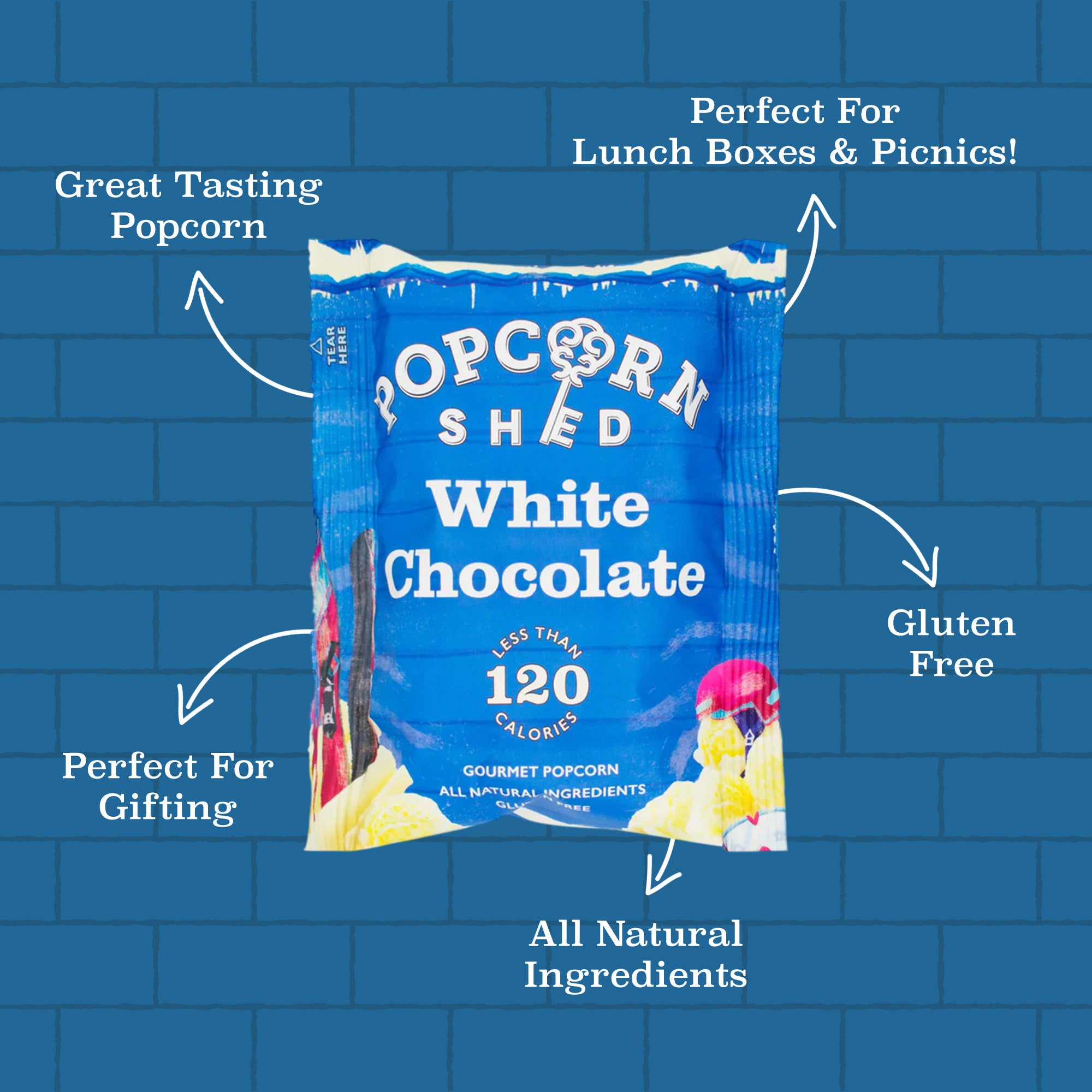 White Chocolate Popcorn Snack Pack - Popcorn Shed