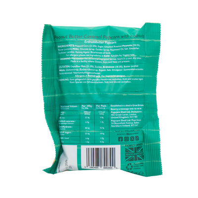 Green packaging with text and nutritional information on a white background