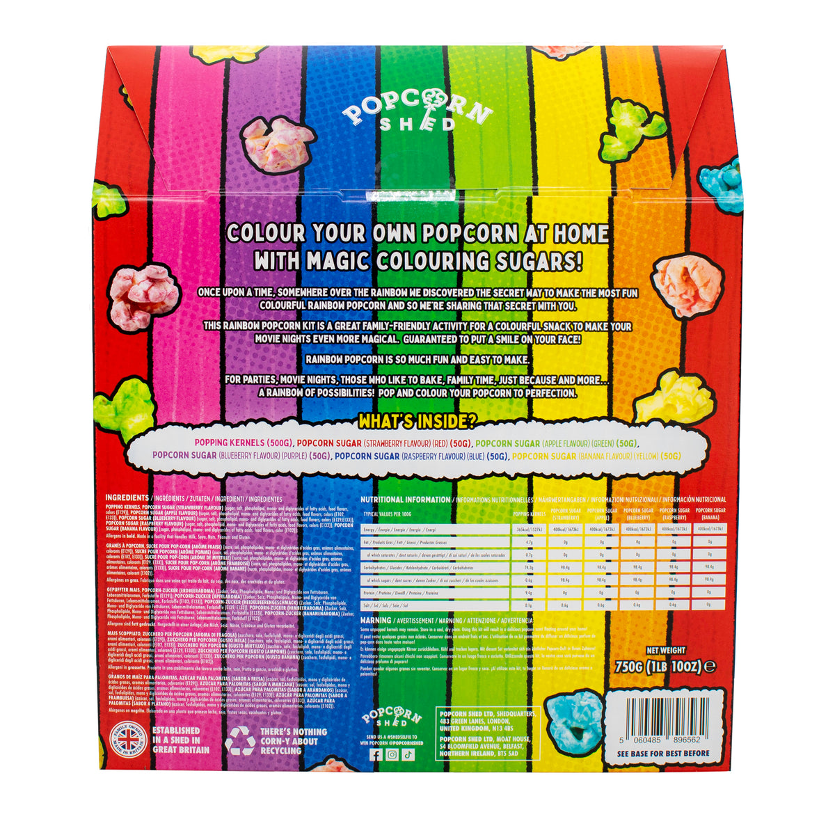 Rainbow DIY Rainbow Popcorn Colouring Kit - Popcorn Shed