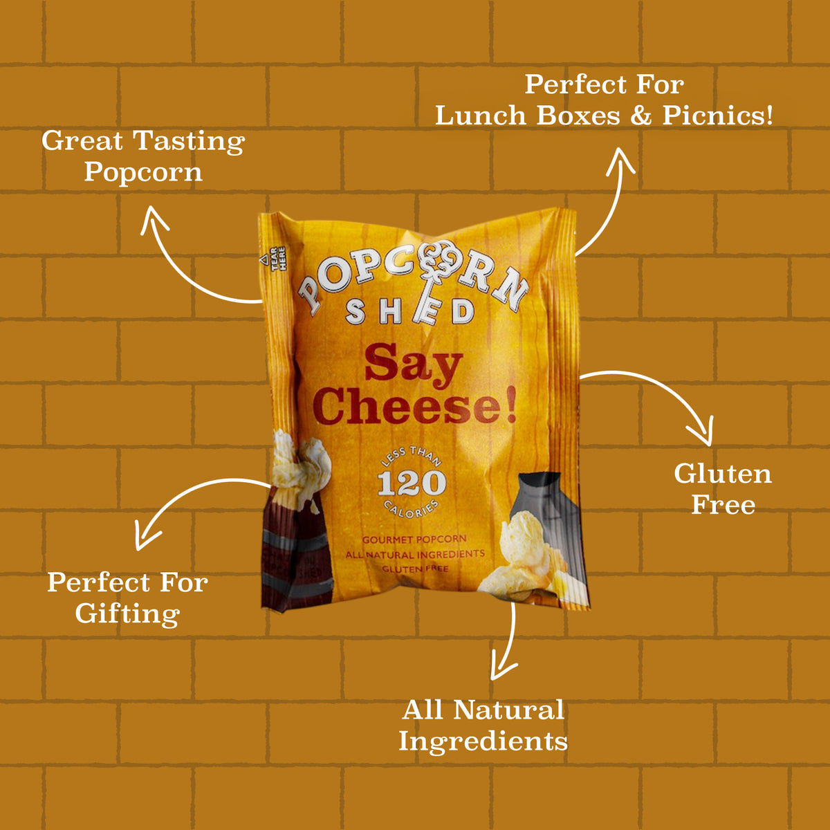 Say Cheese! Popcorn Snack Pack - Popcorn Shed