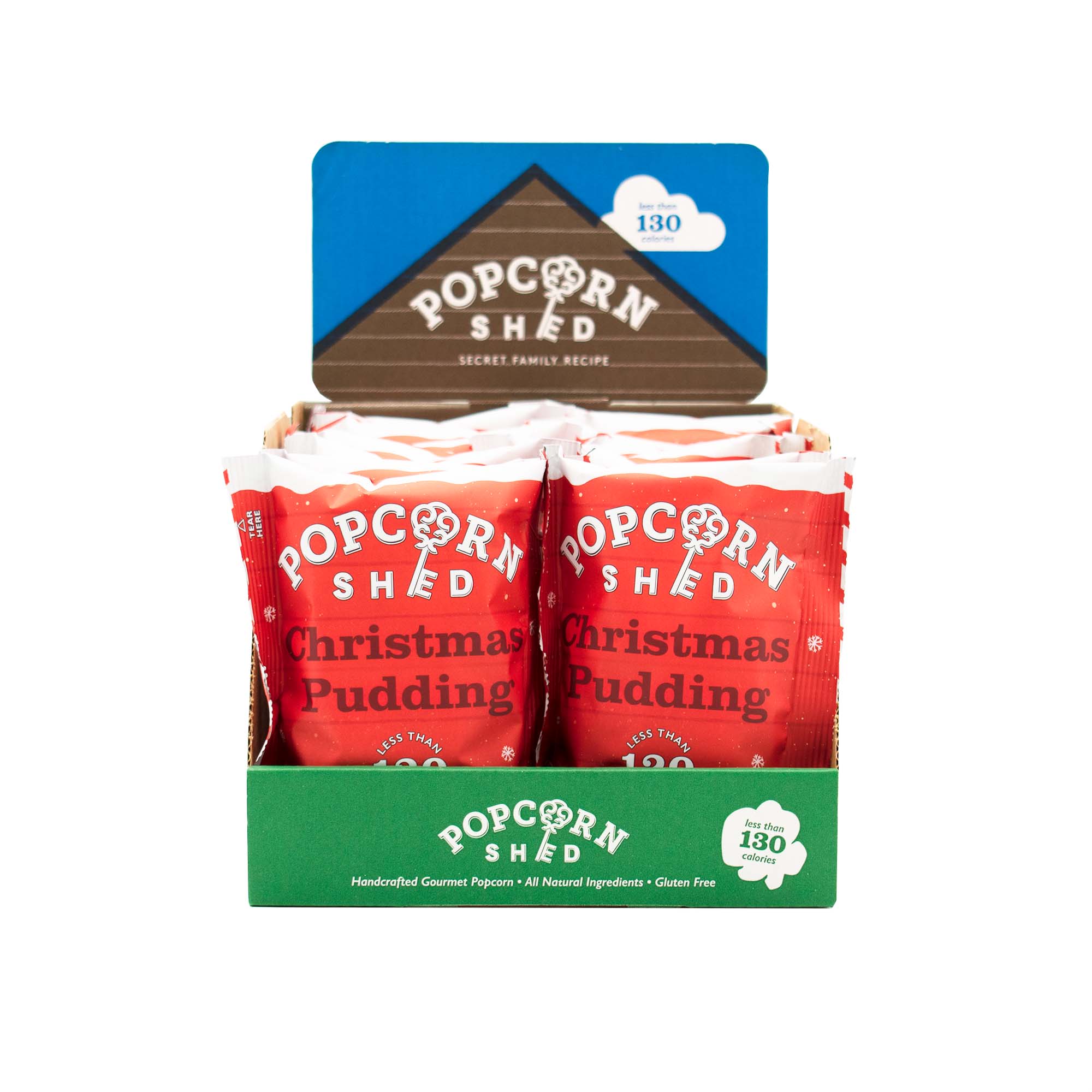 Christmas Pudding Popcorn Snack Packs - Popcorn Shed
