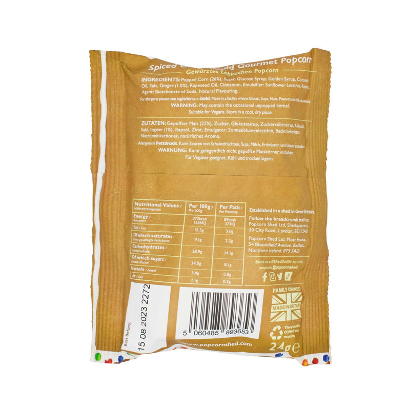 Gingerbread Popcorn Snack Packs (NEW) - Popcorn Shed