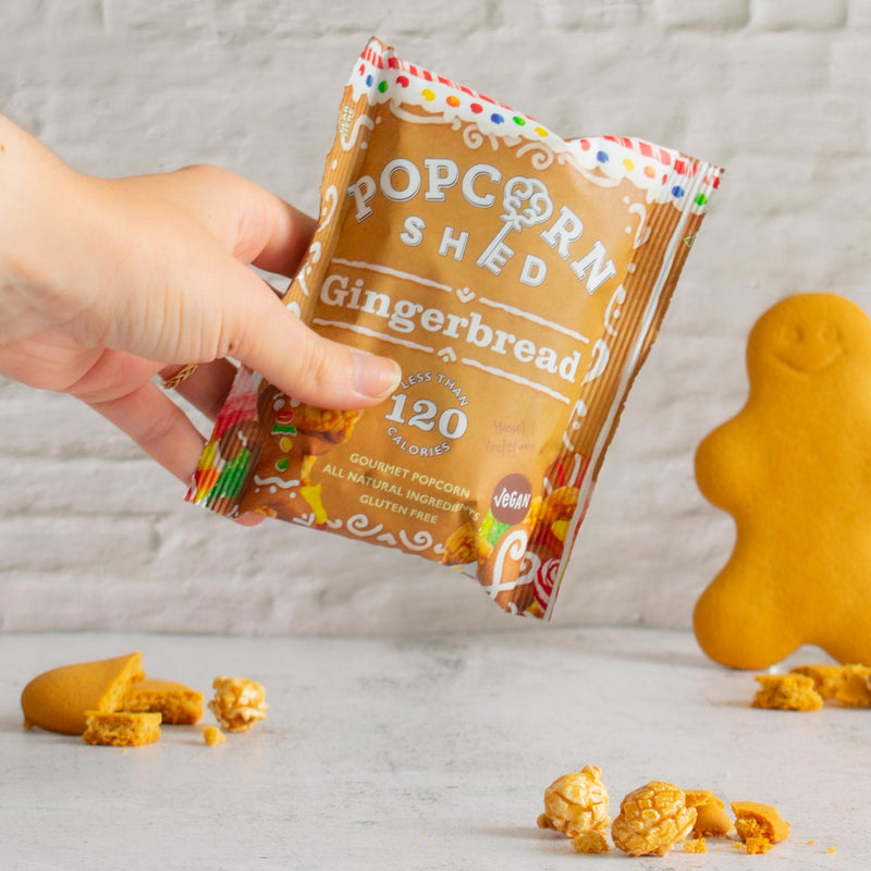 Gingerbread Popcorn Snack Packs - Popcorn Shed