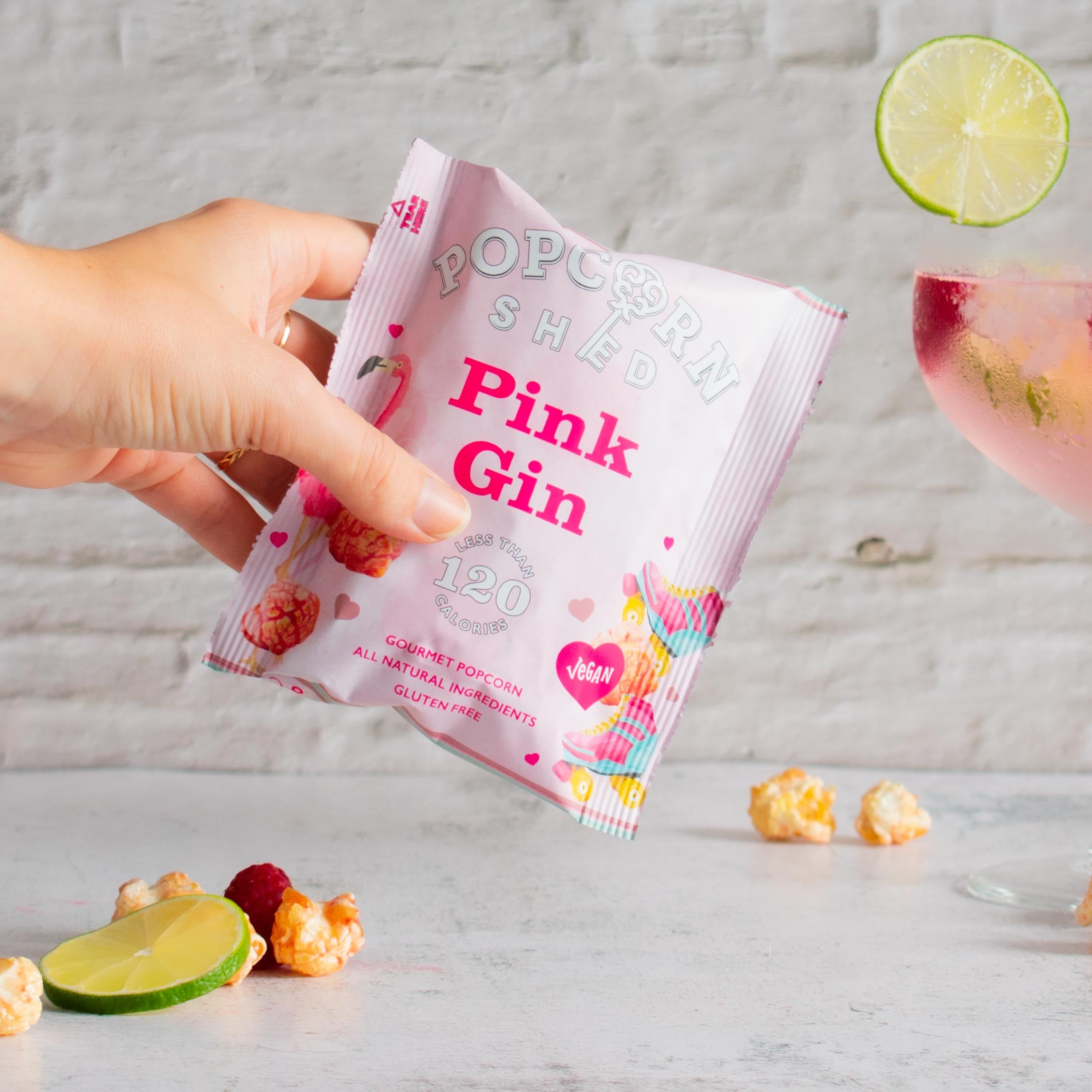 Pink Gin Popcorn Snack Packs - Popcorn Shed