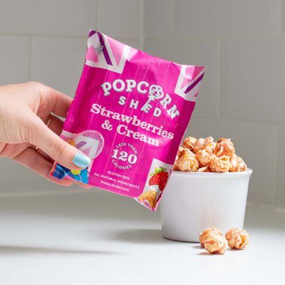 Strawberries & Cream Popcorn Snack Packs - Popcorn Shed