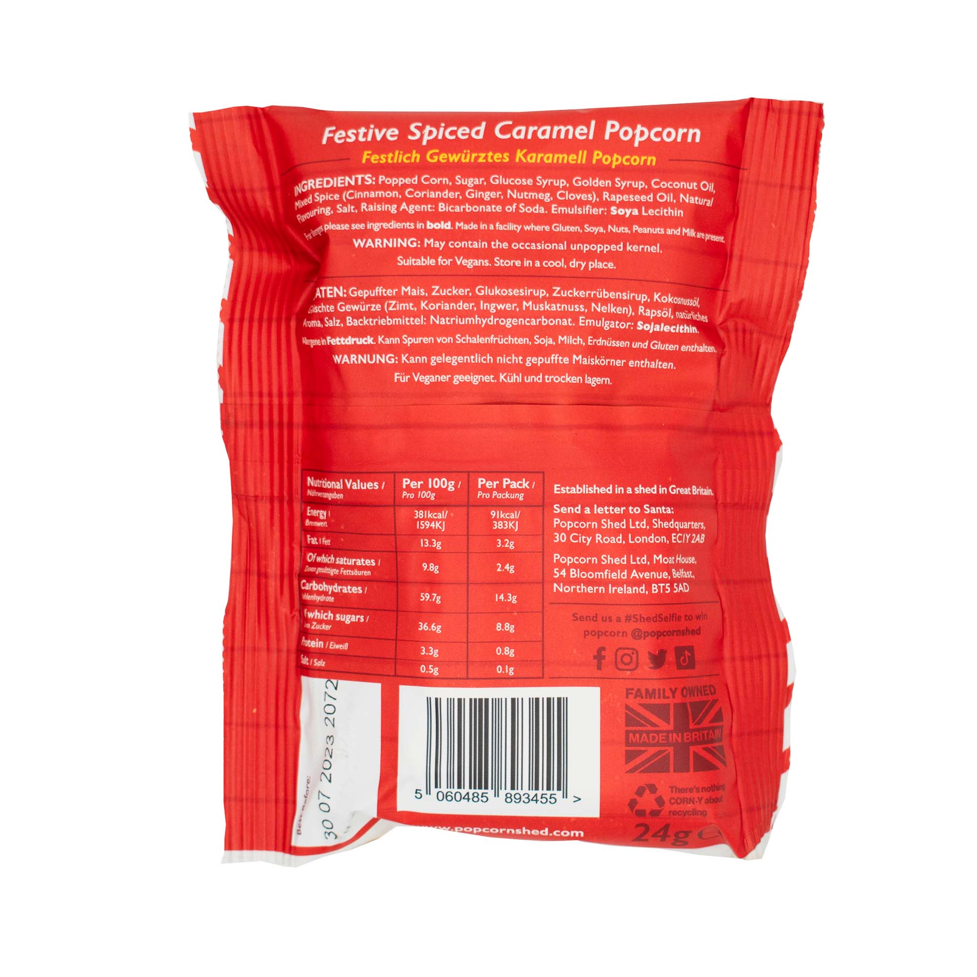 Christmas Pudding Popcorn Snack Packs - Popcorn Shed
