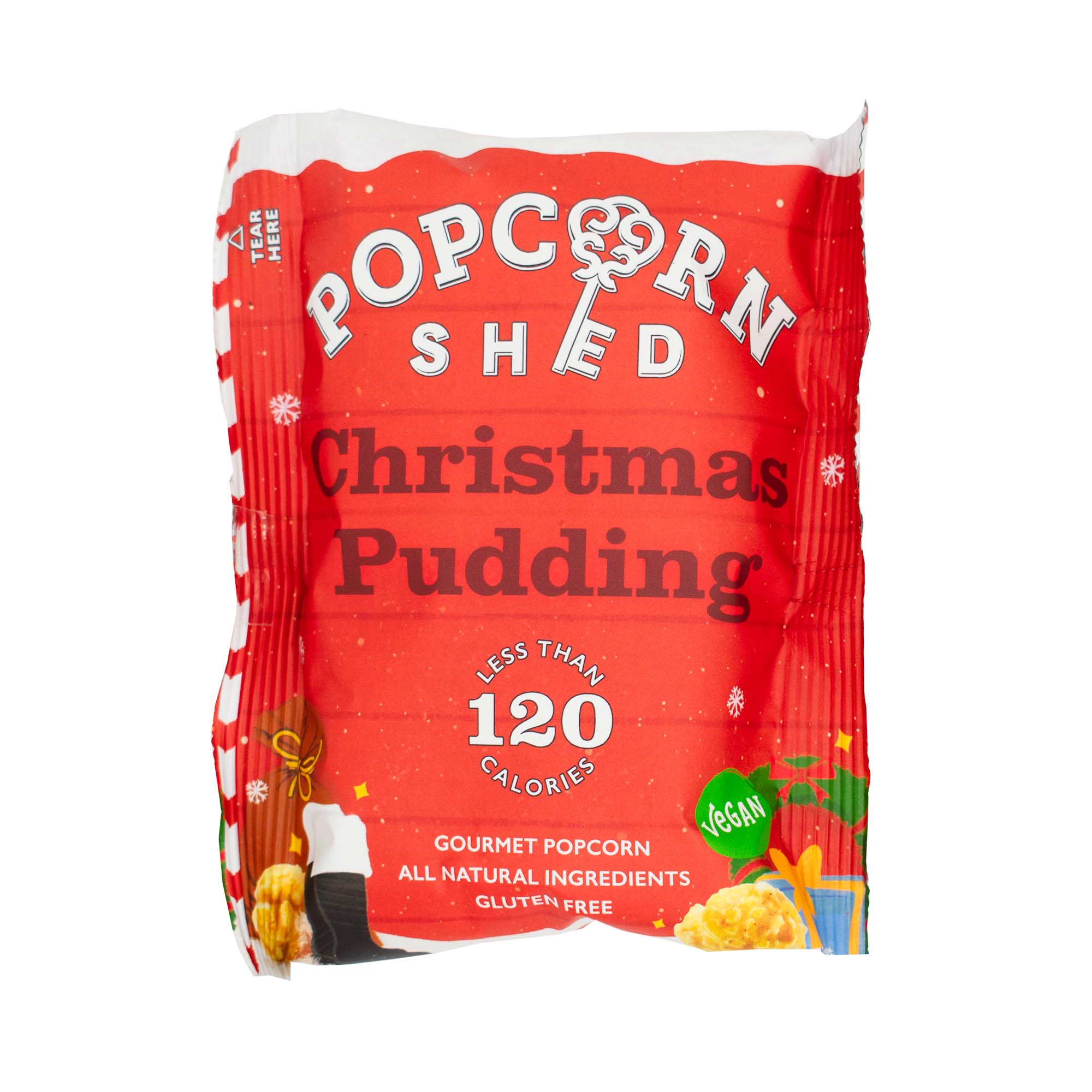 Christmas Pudding Popcorn Snack Packs - Popcorn Shed
