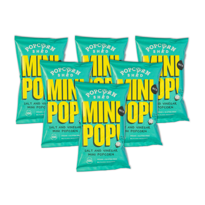 Mini Pop!® Salt & Vinegar - 6 x Single Serve Bags - Popcorn Shed