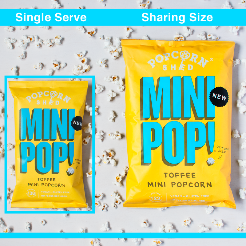 Mini Pop!® Toffee - 6 x Single Serve Bags - Popcorn Shed